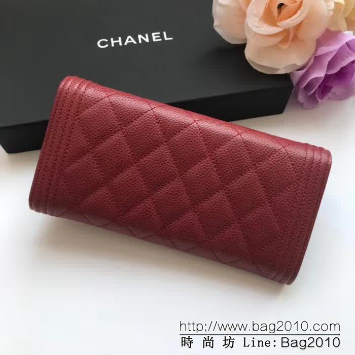 CHANEL香奈兒 海外原單 顆粒壓花牛皮 女款長錢包 A80286  DJC3119